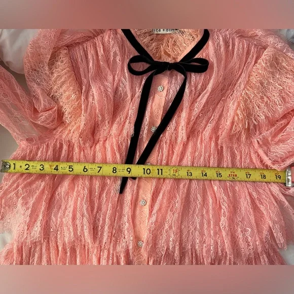 Alice + Olivia Joanie Tiered Ruffle Button-Down Dress - Picture 14 of 16